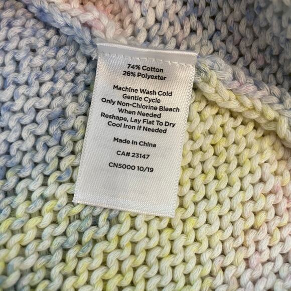 Talbots Multicolor Striped Knit Sweater M NWT Pastel Cotton Blend 3/4 Sleeve - Picture 5 of 7